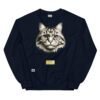 Sudadera divertida el gato de DA VINCI. Sudadera original inspirada en el estilo del artista. Para amantes del arte y los gatos. Color azul marino