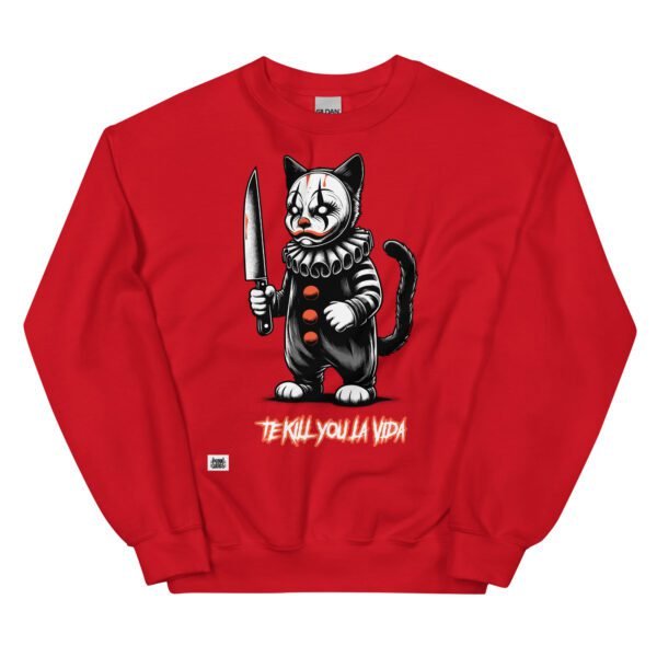 Sudadera gato TE KILL YOU LA VIDA rojo