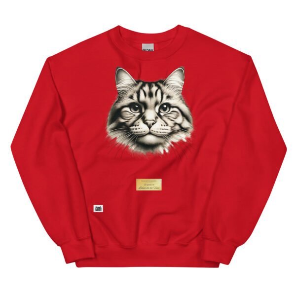 Sudadera divertida el gato de DA VINCI. Sudadera original inspirada en el estilo del artista. Para amantes del arte y los gatos. Color rojo