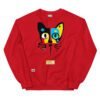 Sudadera divertida el gato de MIRÓ. Sudadera original inspirada en el estilo del artista. Para amantes del arte y los gatos. Color rojo