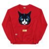 Sudadera divertida el gato de MAGRITTE. Sudadera original inspirada en el estilo del artista. Para amantes del arte y los gatos. Color rojo
