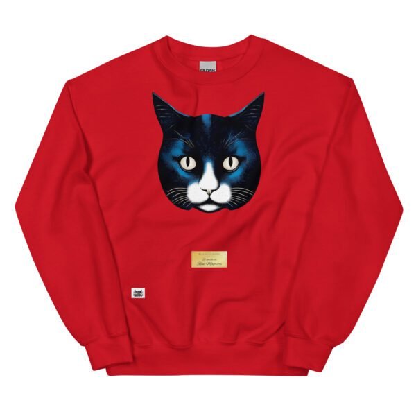 Sudadera divertida el gato de MAGRITTE. Sudadera original inspirada en el estilo del artista. Para amantes del arte y los gatos. Color rojo