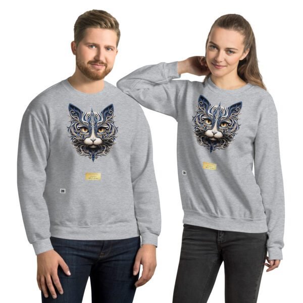 Sudadera divertida el gato de ESCHER. Sudadera original inspirada en el estilo del artista. Para amantes del arte y los gatos. Color gris. Pareja