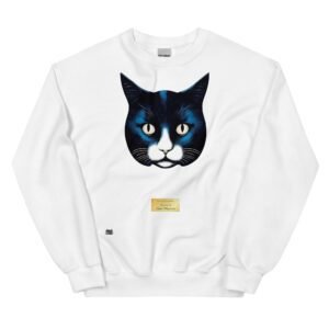 Sudadera divertida el gato de MAGRITTE. Sudadera original inspirada en el estilo del artista. Para amantes del arte y los gatos. Color blanco
