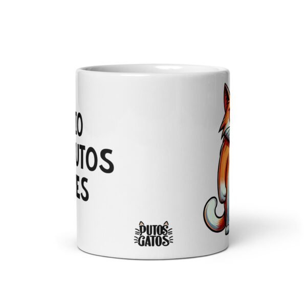 Taza de gatos ODIO LOS LUNES. El regalo perfecto para esa persona que conoces que odia los lunes. Color Blanco