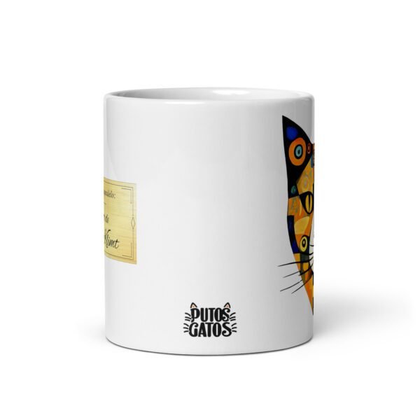 Taza el gato de KLIMT. Taza original inspirada en el estilo del artista. Color Blanco