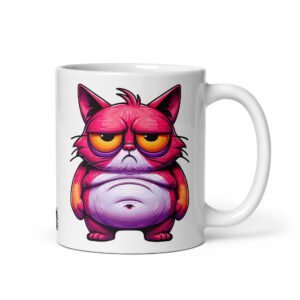 Taza divertida de gatos. BUENOS PUTOS DÍAS. Regalo muy original para amantes de los gatos y con mucho sueño por la mañana. Color Blanco