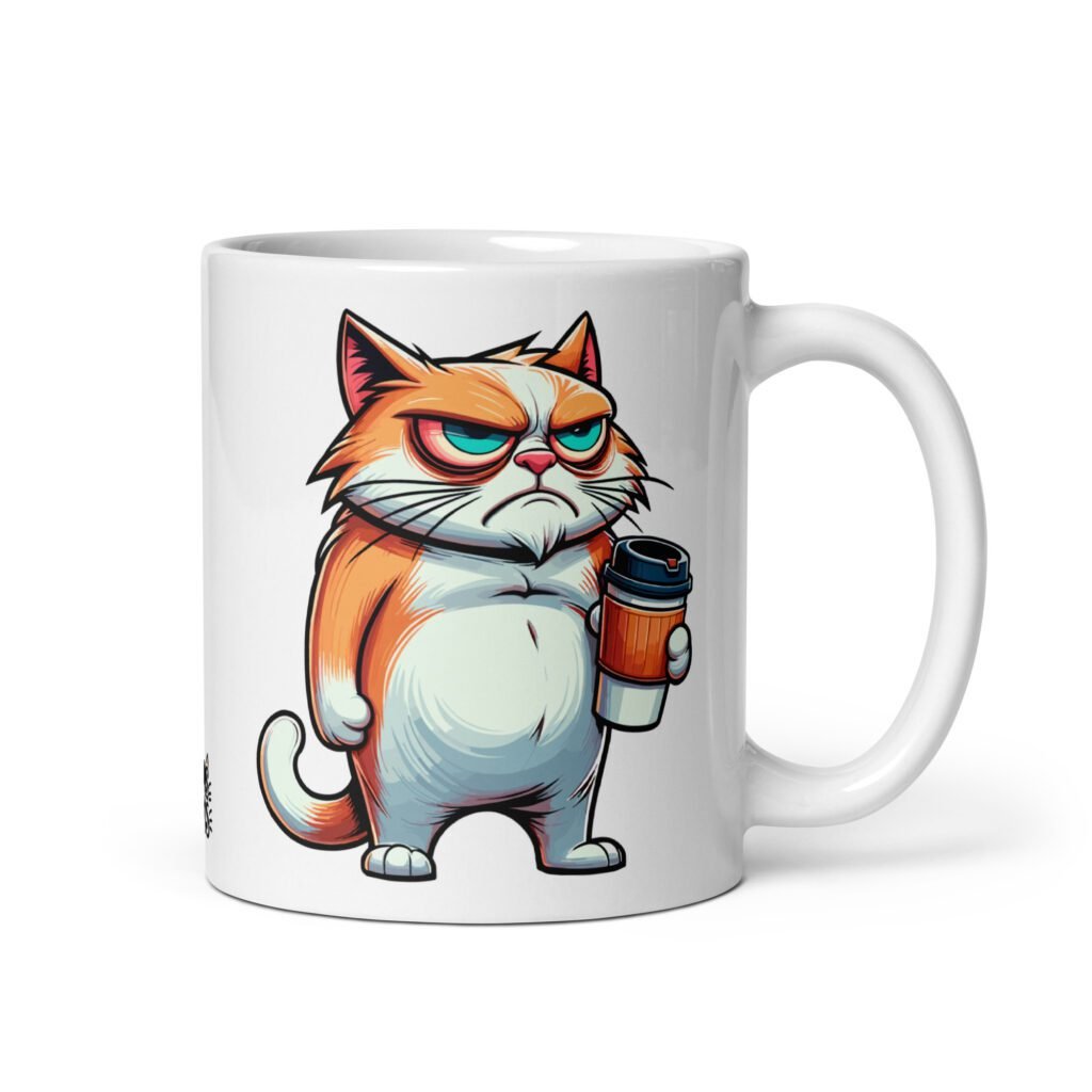 Taza de gatos ODIO LOS LUNES. El regalo perfecto para esa persona que conoces que odia los lunes. Color Blanco