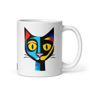 Taza el gato de PICASSO. Taza original inspirada en el estilo del artista. Color Blanco
