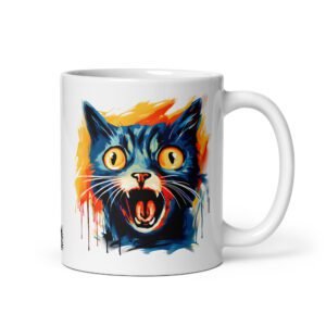 Taza el gato de MUNCH. Taza original inspirada en el estilo del artista. Color Blanco
