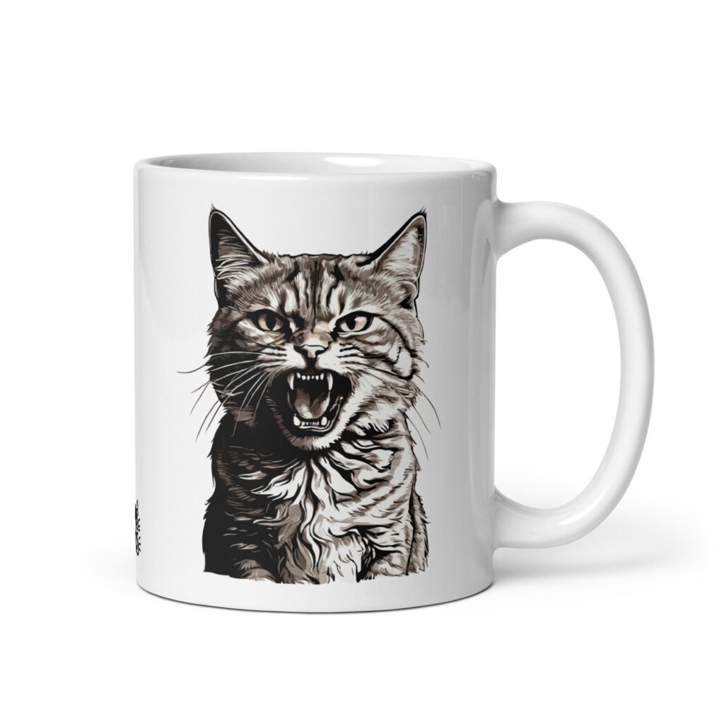 Taza EL PLANETA DE LOS MININOS. Taza original inspirada en la mítica película El Planeta de los Simios. La taza perfecta para el amante de los gatos y los simios. Color blanco