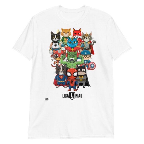 Camiseta LIGA MIAU gatos superhéroes