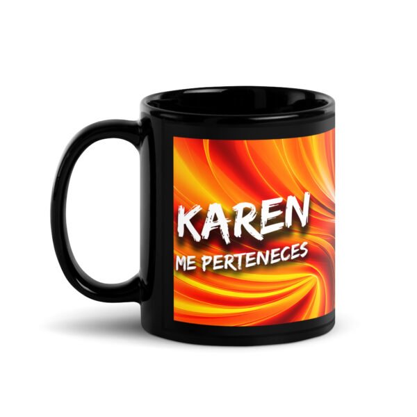 Taza negra original para regalo de gatos Karen 