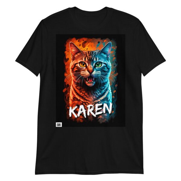 Camiseta KAREN gato color fondo negro