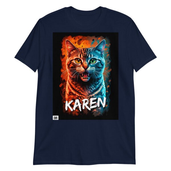 Camiseta original para regalo de gatos Karen azul marino