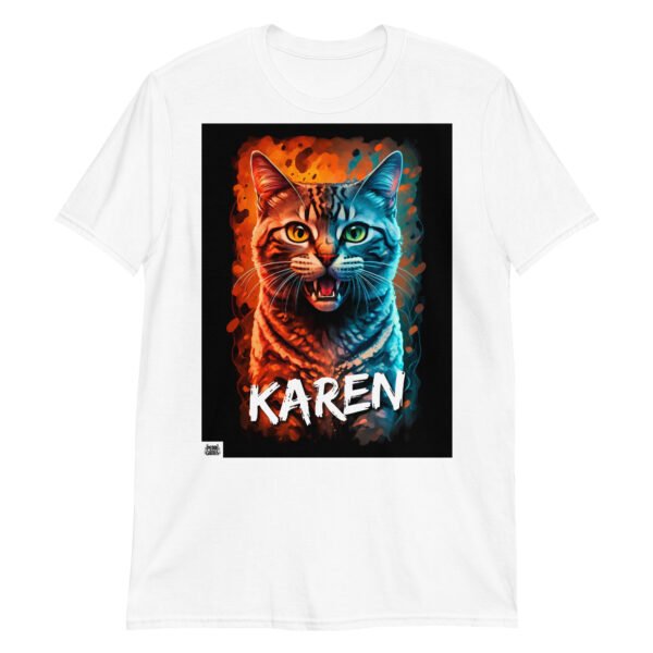 Camiseta original para regalo de gatos Karen blanca