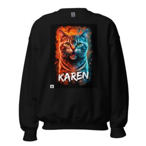 Sudadera original para regalo de gatos Karen negra