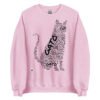 Sudadera rosa gato grande en diferentes idiomas tinta negra