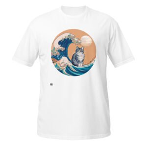 Camiseta Gato Ola Japonesa