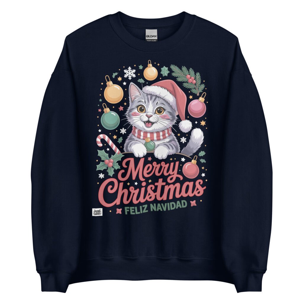 Sudadera Gato Merry Christmas