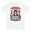Camiseta de gatos «Guía de convivencia» — diseño MHD-001 de la serie Manual del Humano Doméstico en color Blanco