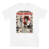 Camiseta de gatos «Ficha técnica de la humana» — diseño MHD-003 de la serie Manual del Humano Doméstico en color Blanco