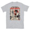 Camiseta de gatos «Ficha técnica de la humana» — diseño MHD-003 de la serie Manual del Humano Doméstico en color Gris deportivo