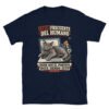 Camiseta de gatos «El portátil ya no es tuyo» — diseño MHD-008 de la serie Manual del Humano Doméstico en color Marino