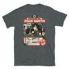 Camiseta de gatos «Evaluación del humano» — diseño MHD-009 de la serie Manual del Humano Doméstico en color Oscuro jaspeado