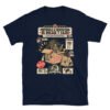 Camiseta de gatos «Inspección de bolsas y cajas» — diseño MHD-015 de la serie Manual del Humano Doméstico en color Marino