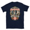 Camiseta de gatos «Humano doméstico certificado» — diseño MHD-018 de la serie Manual del Humano Doméstico en color Marino