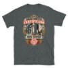 Camiseta de gatos «Humano doméstico certificado» — diseño MHD-018 de la serie Manual del Humano Doméstico en color Oscuro jaspeado
