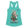 Camiseta de gatos para mujer GATO 1 – ÁRBOL 0 en color azul tahití, vista plana