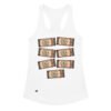 Camiseta de gatos para mujer 7 VALES POR 1 VIDA en color blanco, vista plana