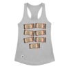 Camiseta de gatos para mujer 7 VALES POR 1 VIDA en color gris jaspeado, vista plana