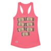 Camiseta de gatos para mujer 7 VALES POR 1 VIDA en color rosa eléctrico, vista plana