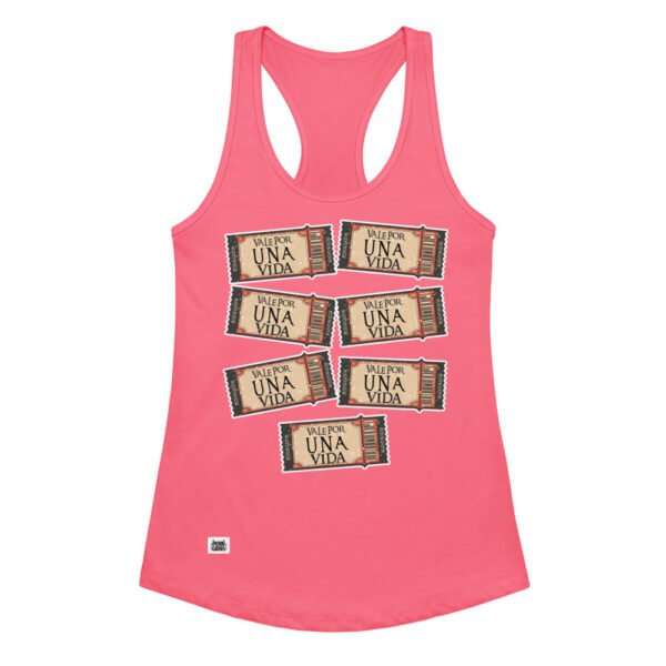 Camiseta de gatos para mujer 7 VALES POR 1 VIDA en color rosa eléctrico, vista plana