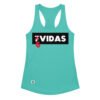 Camiseta de gatos para mujer 7 VIDAS, 6 VIDAS en color azul tahití, vista plana