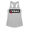 Camiseta de gatos para mujer 7 VIDAS, 6 VIDAS en color gris jaspeado, vista plana