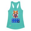 Camiseta de gatos para mujer 7 VIDAS GAMER en color azul tahití, vista plana