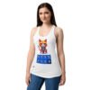 Camiseta de gatos para mujer 7 VIDAS GAMER en color blanco, sobre modelo