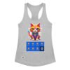 Camiseta de gatos para mujer 7 VIDAS GAMER en color gris jaspeado, vista plana