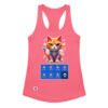 Camiseta de gatos para mujer 7 VIDAS GAMER en color rosa eléctrico, vista plana