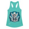 Camiseta de gatos para mujer GATO ÁNGEL en color azul tahití, vista plana