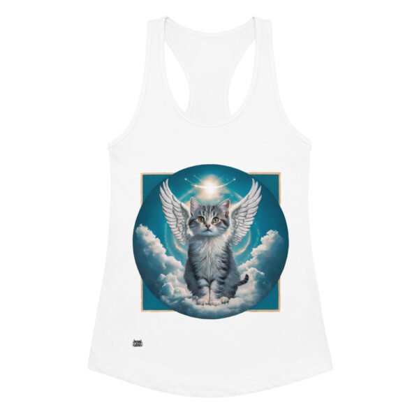 Camiseta de gatos para mujer GATO ÁNGEL en color blanco, vista plana
