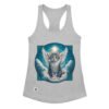 Camiseta de gatos para mujer GATO ÁNGEL en color gris jaspeado, vista plana