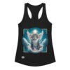 Camiseta de gatos para mujer GATO ÁNGEL en color negro, vista plana