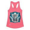 Camiseta de gatos para mujer GATO ÁNGEL en color rosa eléctrico, vista plana