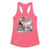 Camiseta de gatos para mujer ANTIDEPRESIVOS en color rosa eléctrico, vista plana