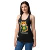 Camiseta de gatos para mujer AQUACAT en color negro, sobre modelo